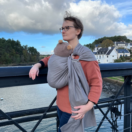 Naturioù Simply Sling Gris - écharpe de portage sans nœud