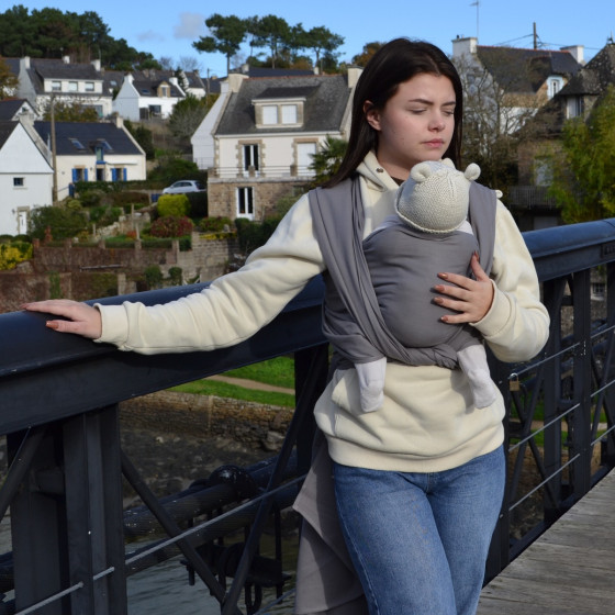 Naturiou Simply Wrap Gris - Écharpe de portage tissée