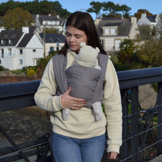 Naturiou Simply Wrap Gris - Écharpe de portage tissée