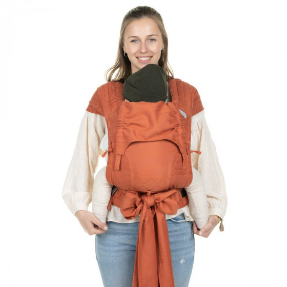 Fidella Flyclick Cubic Lines Rust Halfbuckle Carrier Toddler Size