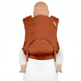 Fidella Flyclick Cubic Lines Rust Halfbuckle Carrier Toddler Size