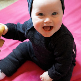ManyMonths Natural Woollies Body/Shirt Long Sleeve foggy black