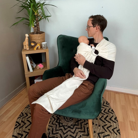 Naturioù Simply Sling Écru - écharpe de portage sans nœud