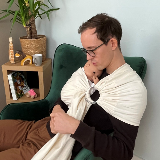 Naturioù Simply Sling Écru - écharpe de portage sans nœud