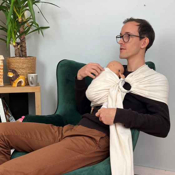 Naturioù Simply Sling Écru - écharpe de portage sans nœud