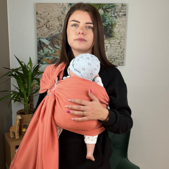 Naturioù Simply Sling Corail - écharpe de portage sans nœud