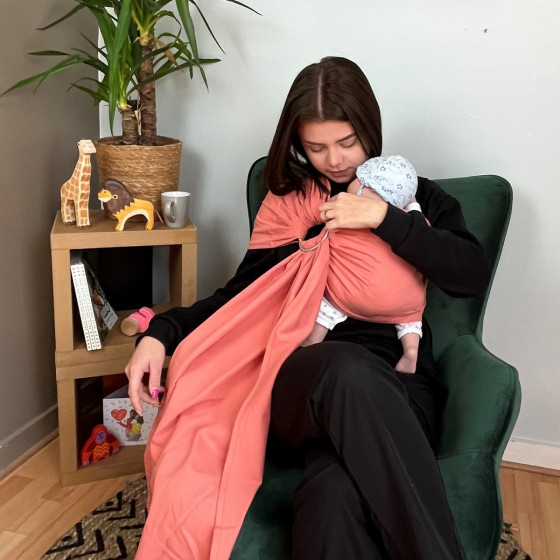 Naturioù Simply Sling Corail - écharpe de portage sans nœud