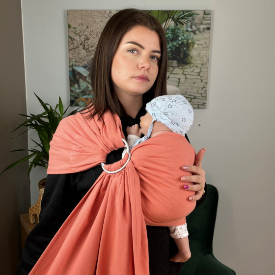 Naturioù Simply Sling Corail - écharpe de portage sans nœud