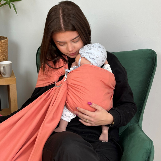 Naturioù Simply Sling Corail - écharpe de portage sans nœud