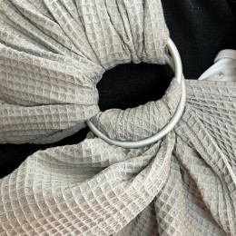 Naturioù Ring Sling Gaufré Gris Clair - écharpe de portage sans noeud