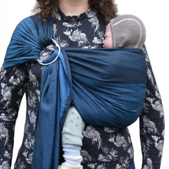 Yaro Newborn Blue Black - Ring Sling Tissé