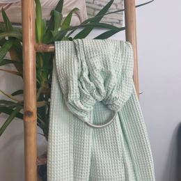 Naturioù Ring Sling Gaufré Vert- écharpe de portage sans nœud