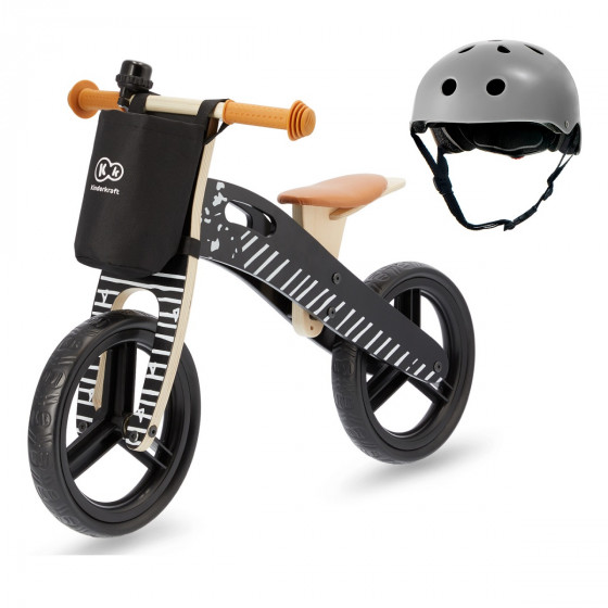 Kinderkraft Runner - push-along wooden with helmet