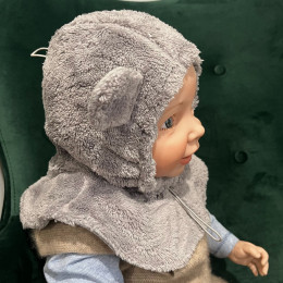 Naturioù Adjustable Baby Hood with Turtleneck Grey