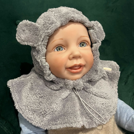 Naturioù Adjustable Baby Hood Welsoft with Turtleneck Grey