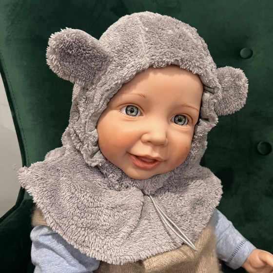 Naturioù Adjustable Baby Hood Welsoft with Turtleneck Grey