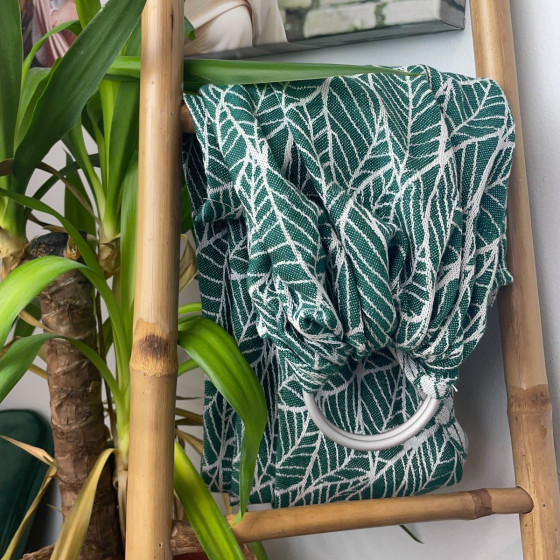 Naturiou Ring Sling Millefeuilles Émeraude - écharpe de portage sans nœud