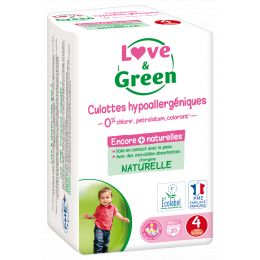 Couches hypoallergéniques taille 1 LOVE & GREEN x44 - Super U, Hyper U, U  Express 