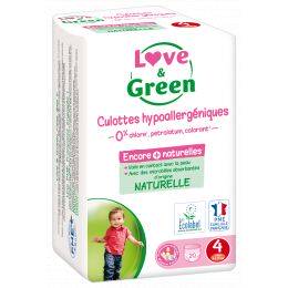 Love and Green Pure Nature Pack 6x38 Couches jetables taille 4 (7 à 14 kg)
