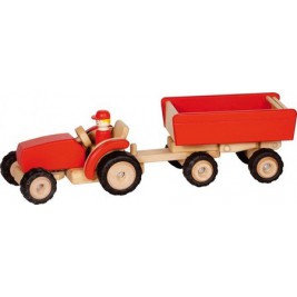 Tractor with trailer red