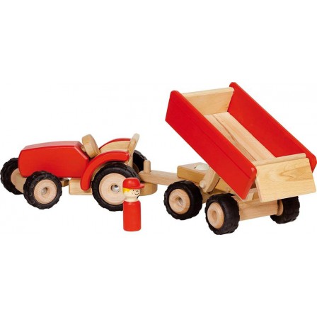 Tractor with trailer red