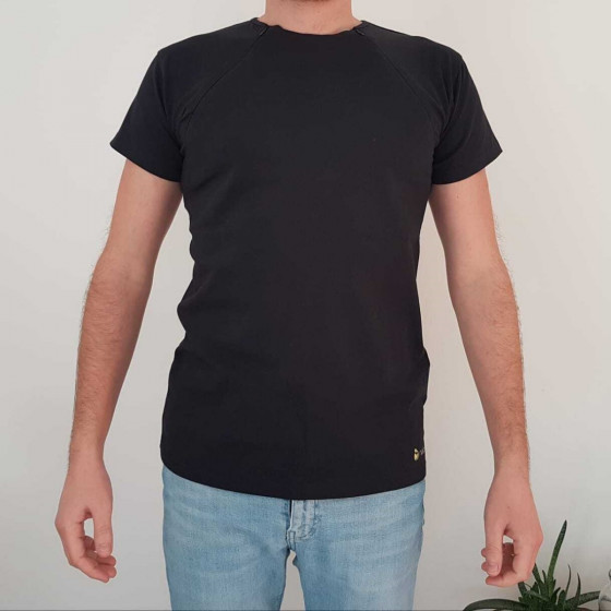 Naturioù T-shirt peau-à-peau pour homme zippé