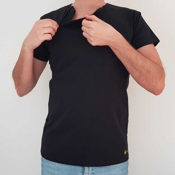 Naturioù T-shirt skin to skin for men with zipper