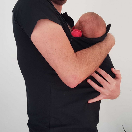 Naturioù T-shirt peau-à-peau pour homme zippé
