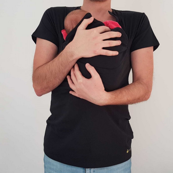 Naturioù T-shirt peau-à-peau pour homme zippé