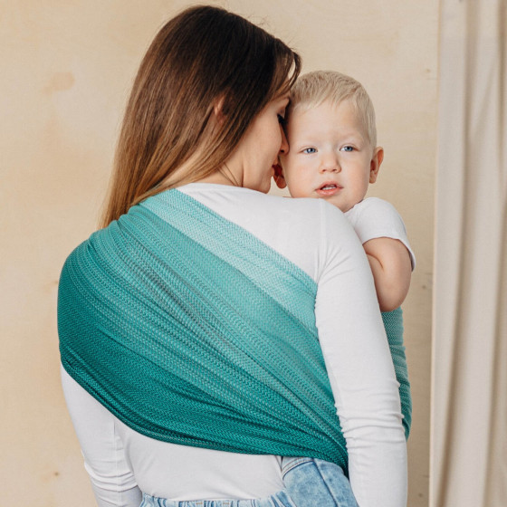 Lennylamb Ring Sling Little Herringbone Ombre Green