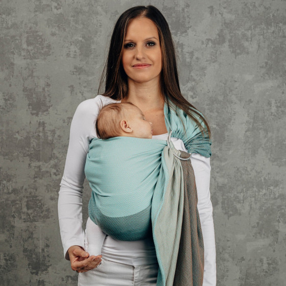 Lennylamb Ring Sling Little Herringbone Baby Mint