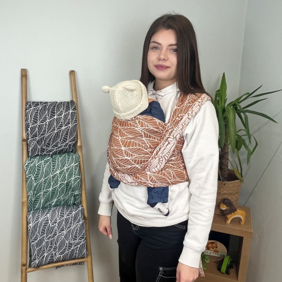 Naturiou Caramel Leaves - Baby wrap