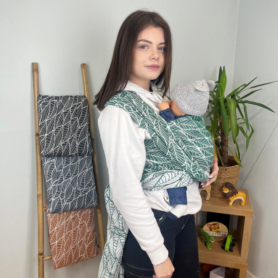 Naturiou Millefeuilles Émeraude - Écharpe de Portage Tissée en Jacquard