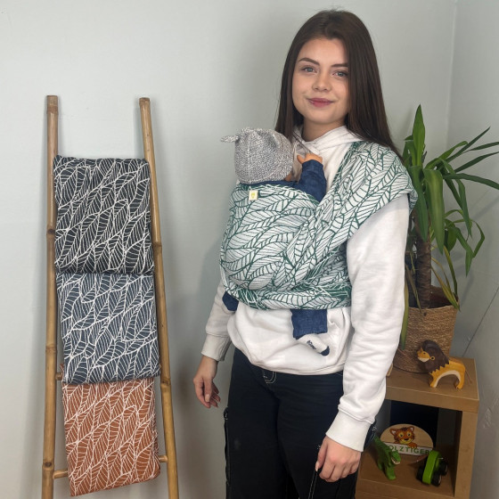 Naturiou Millefeuilles Émeraude - Écharpe de Portage Tissée en Jacquard