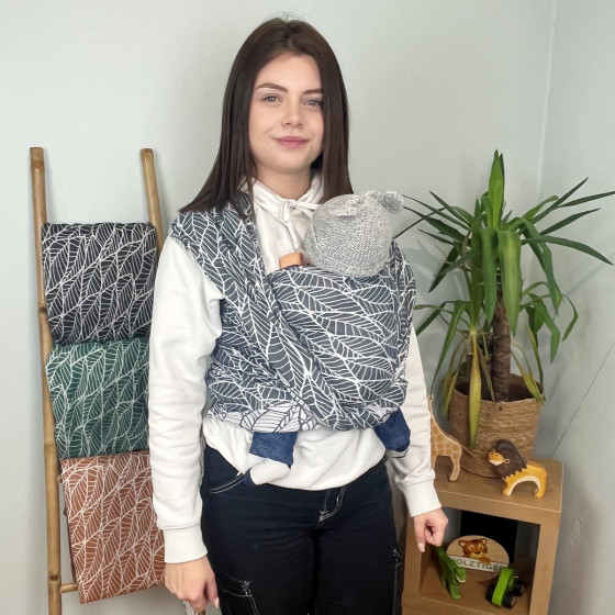 Naturiou Navy Leaves - Baby wrap