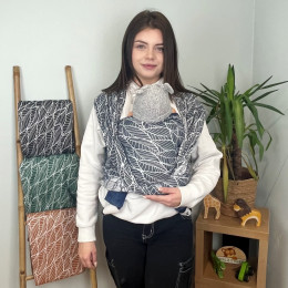 Naturiou Millefeuilles Marine - Écharpe de Portage Tissée en Jacquard