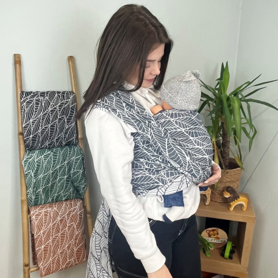 Naturiou Navy Leaves - Baby wrap