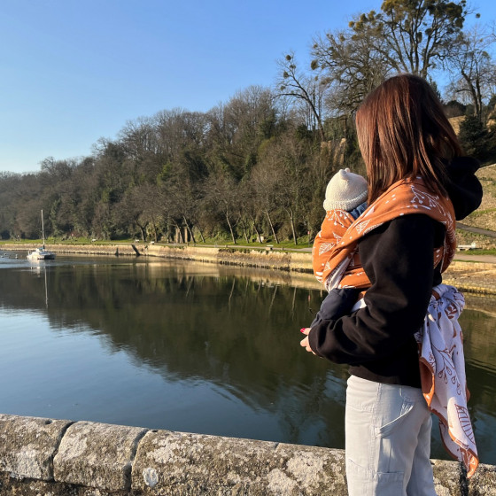 Naturiou Botanie Caramel - Écharpe de Portage Tissée en Jacquard