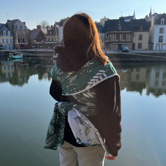 Naturiou Botanie Émeraude - Écharpe de Portage Tissée en Jacquard