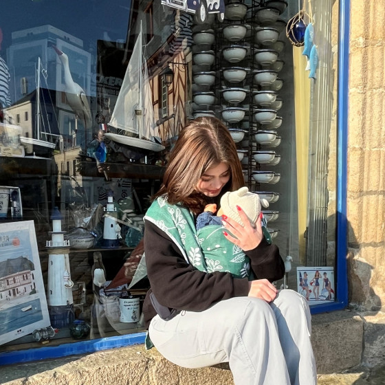 Naturiou Botanie Émeraude - Écharpe de Portage Tissée en Jacquard