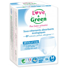 Love and Green Sous-vêtements absorbants écologiques PLUS NUIT – Pour fuites urinaires