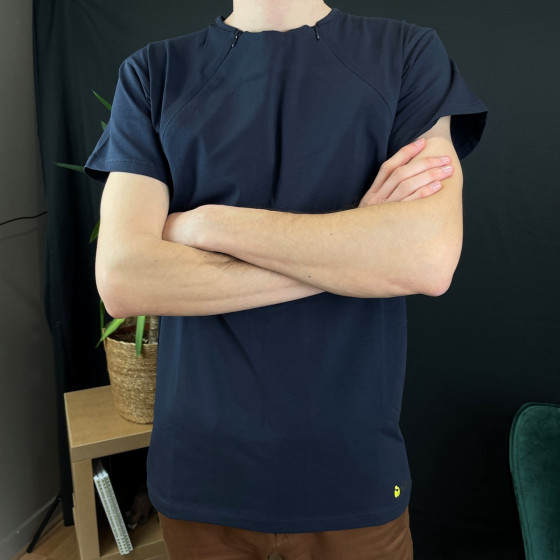 Naturioù T-shirt skin to skin for men with zipper