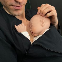 Naturioù T-shirt peau-à-peau pour homme zippé avec manches longues