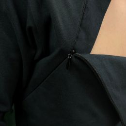 Naturioù T-shirt peau-à-peau pour homme zippé avec manches longues