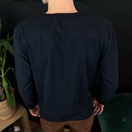 Naturioù T-shirt peau-à-peau pour homme zippé avec manches longues