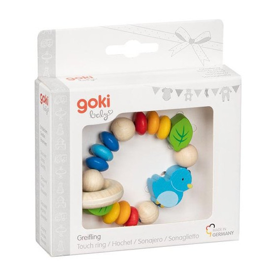 Goki Hochet flexible oiseau - Jouet en bois