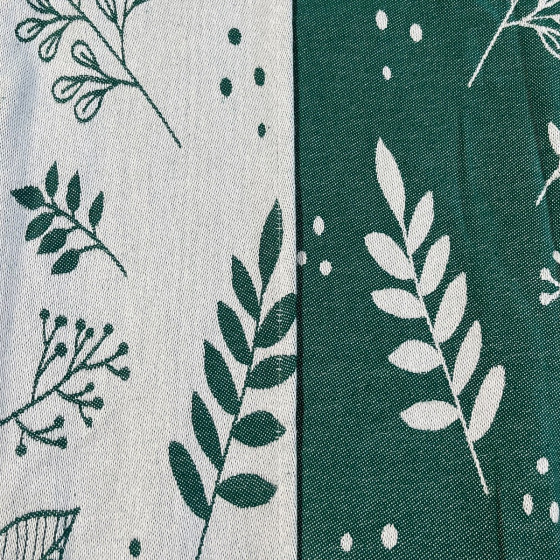 Naturioù Botanie Émeraude - Écharpe de Portage Tissée en Jacquard