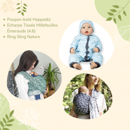 Woven Pack baby wearing consultant Wrap and Sling with weighted doll