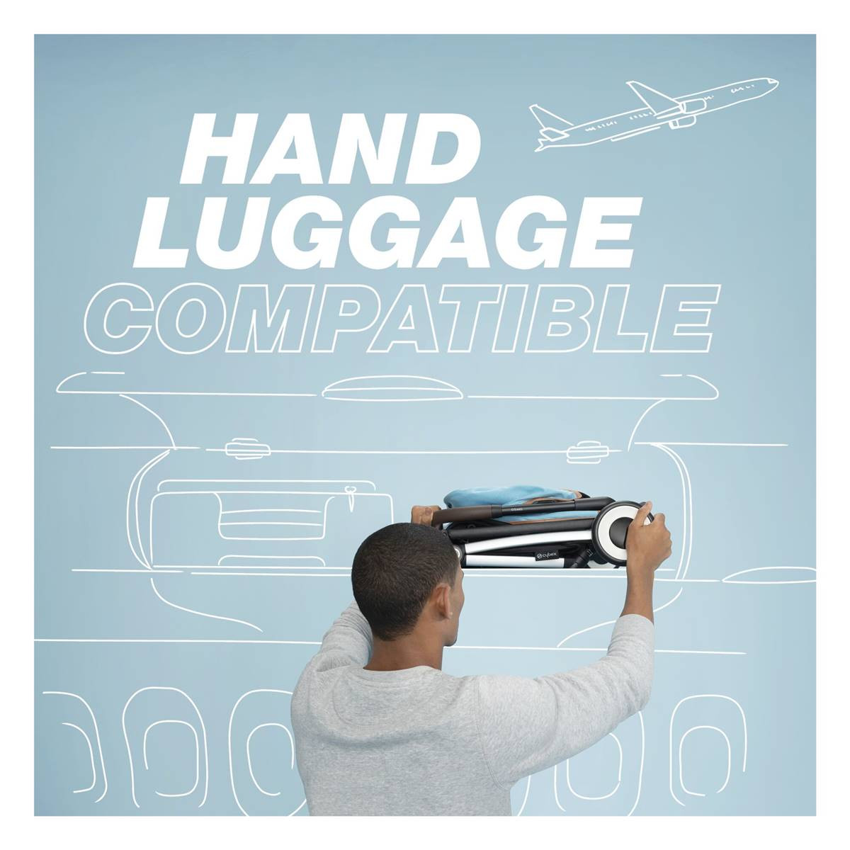 Cybex - Poussette Ultra Compacte Libelle - Lava Grey - Homologuée bagage  cabine