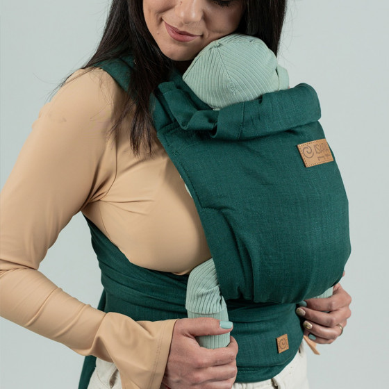 Isara Quick Half Buckle Evergreen Linen Baby carrier